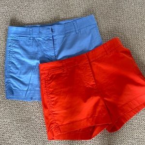 Lot of 2 J Crew Chino Shorts 4 blue orange